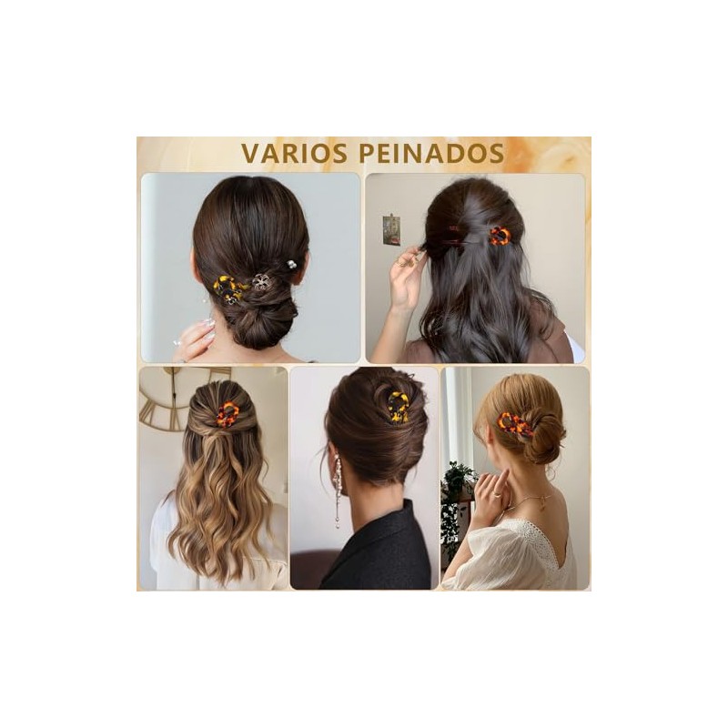4PCS Horquillas Francesas, horquillas para cabello, Pinzas para Cabello (B)