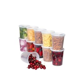 32oz plastic soup/Food container with lids (100 Pack)