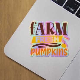 Holographic Decal Stickers of Farm Fresh Pumpkins Premium Waterproof Vinyl Decal Stickers for Laptop Phone Accessory Helmet Car Window Mug Tuber Cup Door Wall Decoration ANDVER3g93371HO