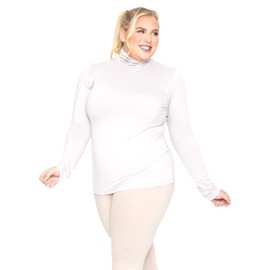 Women's Plus Size Long Sleeve Turtleneck Black and Orange Stripes 2X