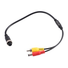 A ABSOPRO Car Camera Adapter 4 Pin to RCA Adapter M12 4-Pin Female to RCA AV DC Male Cable Monitor Video Adapter