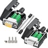 Connector DB9 Serial Adapters D-SUB 9-pin RS232 RS485 Adapter to Terminal Connector Signal Module with Bolts Nuts and Screwdriver (1PCS Male+1PCS Female)