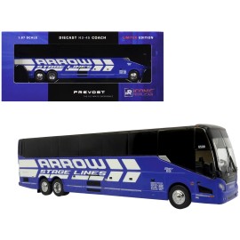 DCD Prevost H3-45 Coach Bus "Arrow Stage Lines" Limited Edition 1/87 (HO) Diecast Model Blue White Iconic Coach Bus Coach Bus