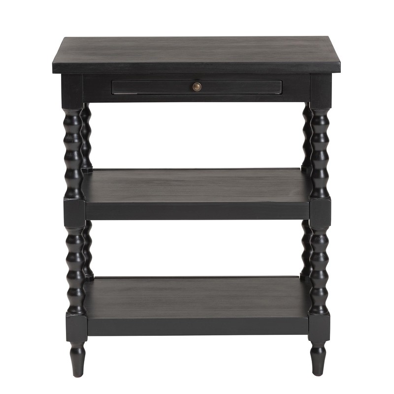 Baxton Studio Imogene End Table with Turned Legs, Black