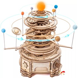 ROKR Solar System Rotatable Orrery 3D Wooden Puzzle Build Model Kit for Teen Kid