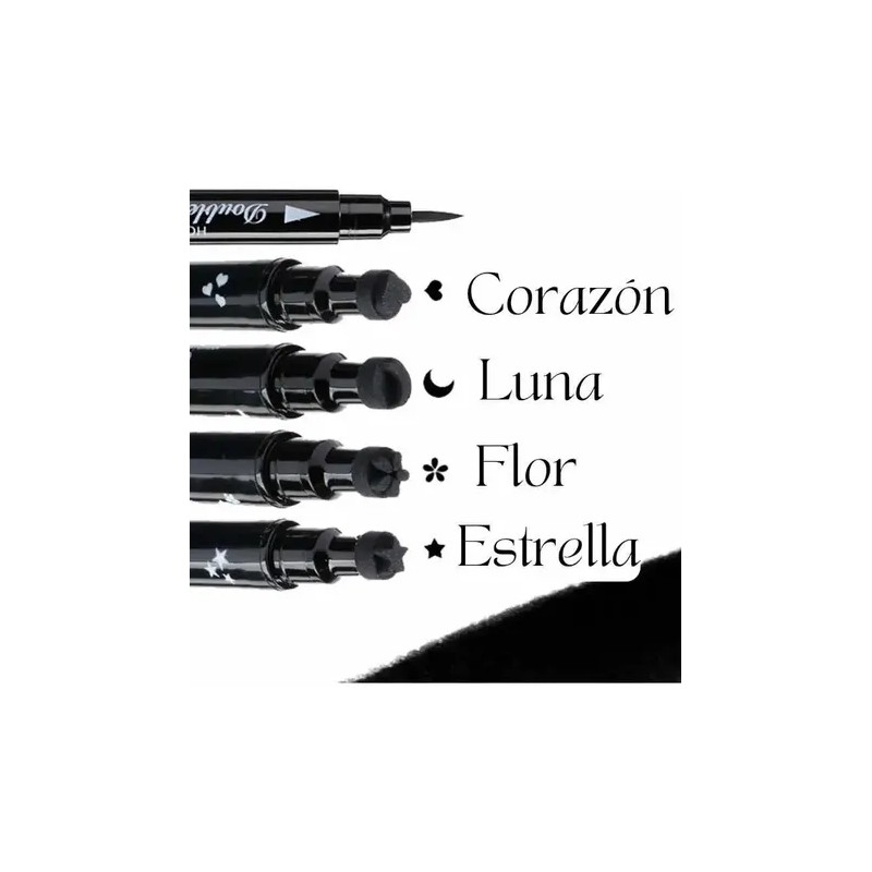 3 Delineadores Color Negro, Maquillaje Larga Duración