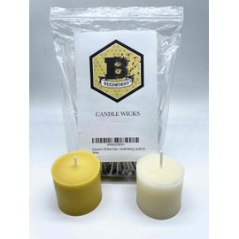 Beesworks 100 Piece Cotton Candle Wick 6" Pre-Waxed for Candle Making, Candle DIY