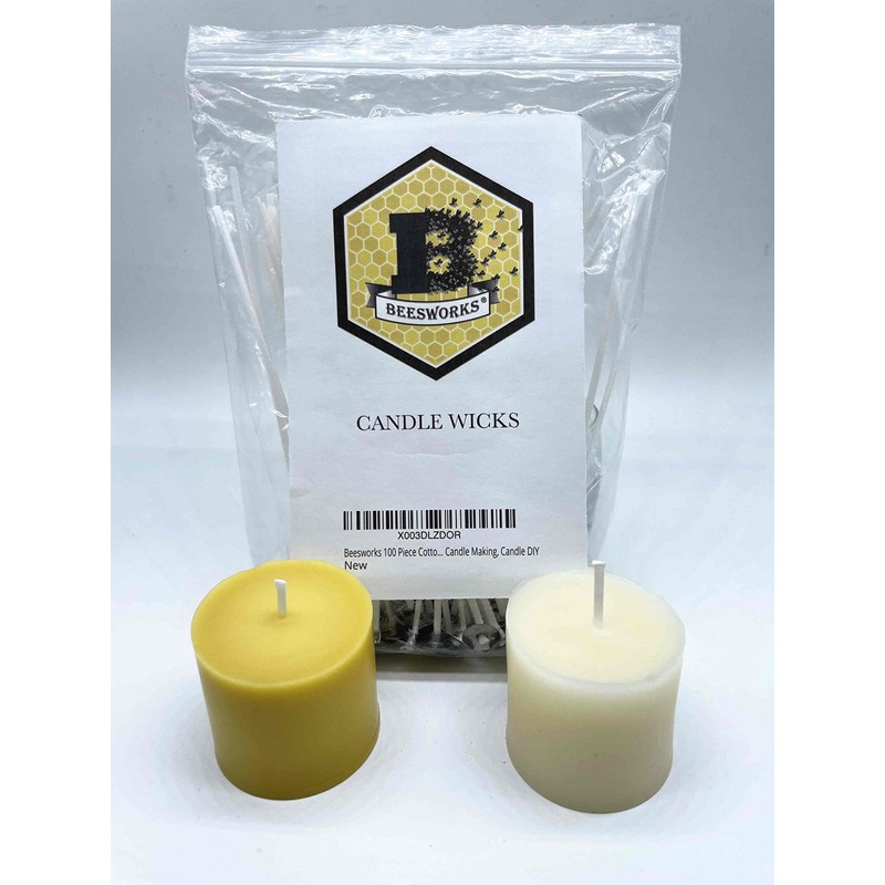 Beesworks 100 Piece Cotton Candle Wick 6" Pre-Waxed for Candle