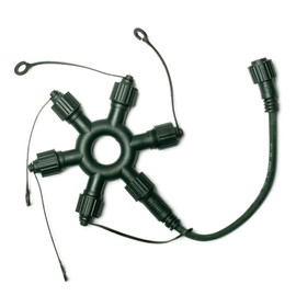 hellum 555141 Ring Connector for Extendible System Professional Fairy Lights / 5 Outputs / Indoor & Outdoor / Green Cable