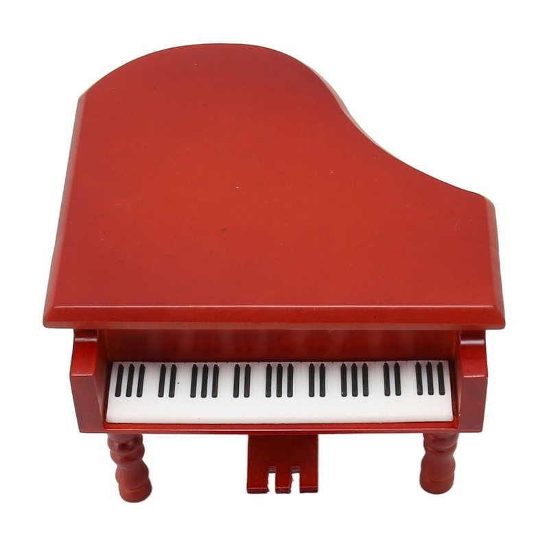Wooden Music Box Piano Style Decorative Gold Plated Movement Pleasing