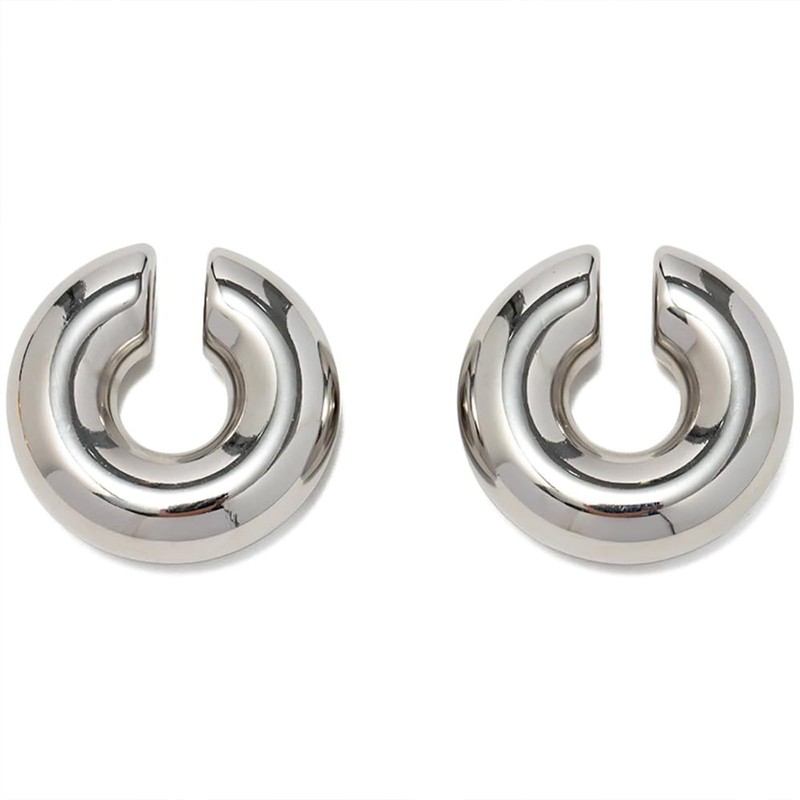 Atiptu arete gruesos de oro para mujer, sin piercings, chapados