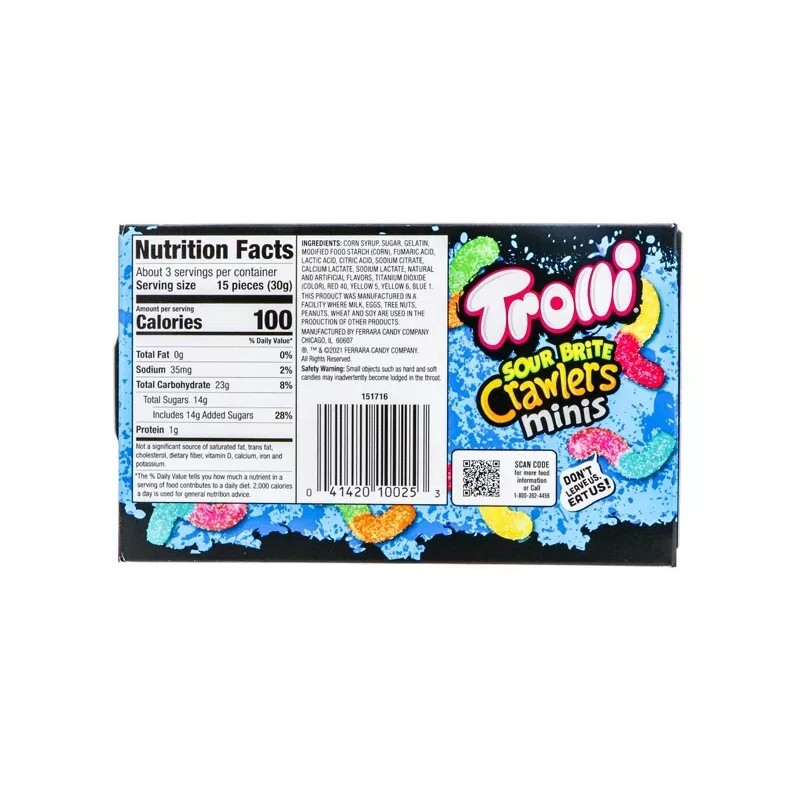 Trolli Sour Brite Crawlers Theater Box - 3.5 oz