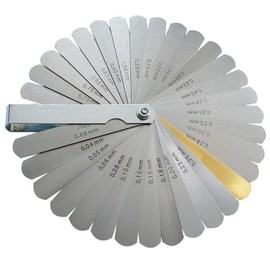 TraderPlus 2pcs 32 Blades Stainless Steel Feeler Gauge Dual Marked Metric and Imperial Gap Measurement Tool(0.0015-0.035 inch/ 0.04-0.88mm)