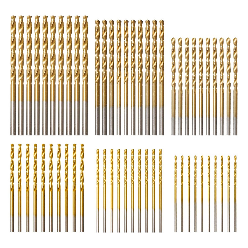 amoolo Titanium Drill Bit Set (60 pcs), Premium 4341 HSS