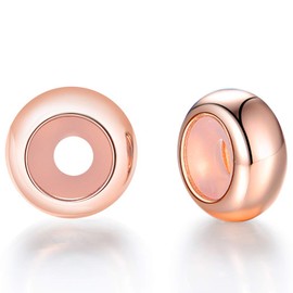 Lovans 925 Sterling Silver Spacer Beads for European Charms Bracelet Charms fit DIY Snake Charm Bracelet Charm Spacer Stopper for Women and Men(Rose Gold Round)