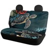 Howilath Sea Tuetle Hibiscus Flower Front and Rear Seat Covers