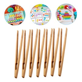 FRCOLOR 7pcs Wooden Fine Motor Tweezers Montessori Learning Clips for Hand Eye Coordination and Skill Development for Sorting and Clipping Games