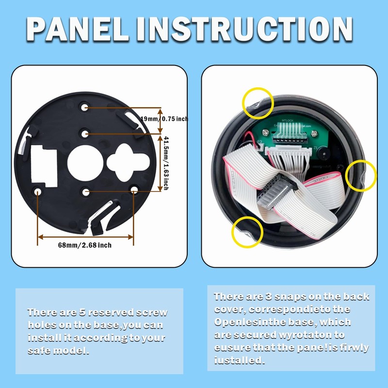 Gun Safe Replacement Lock Chrome Digital Keypad Electronic Lock, Solenoid