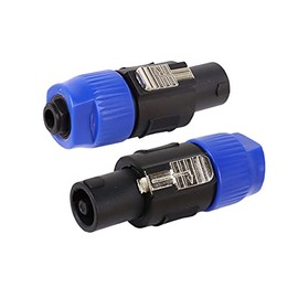 HBU 2 PCS Speakon to 1/4 Adapter - Speak-On Male to 1/4" TS Female Jack Plug End 2 Packs - NL4FC to 1/4 Inch Converter Connector with Twist Lock for PA DJ Loudspeaker Amplifier Mixer (2-Pack)