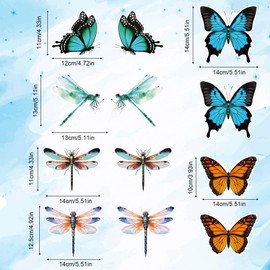12pcs Magnets Stickers, Butterfly Dragonfly Screen Magnets Labels Patio Flexible Magnets Decorative Window Magnetic for Refrigerator Fridge Window Screen Patio