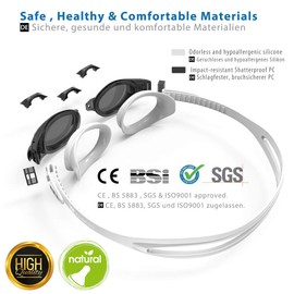 Zabert Swimming Goggles, Anti-Fog, UV Protection, Waterproof, Adult, Unisex, Suitable for Children Aged 8+ and Teenagers