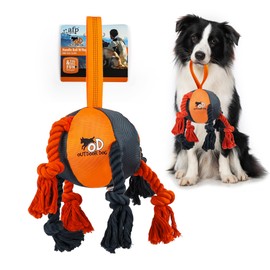 ALL FOR PAWS Dog Toys 13.8 Inches - Durable Tug-of-War, Fetch, and Chew Toys for Aggressive Chewers with Rope, Ball, and Dental Knots - Interactive Indestructible Toy for Large and Medium Breed Dogs