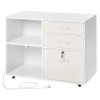 Adjustable Shelves 3-Drawer Wooden Mobile Filing Cabinet Lockable Rolling File