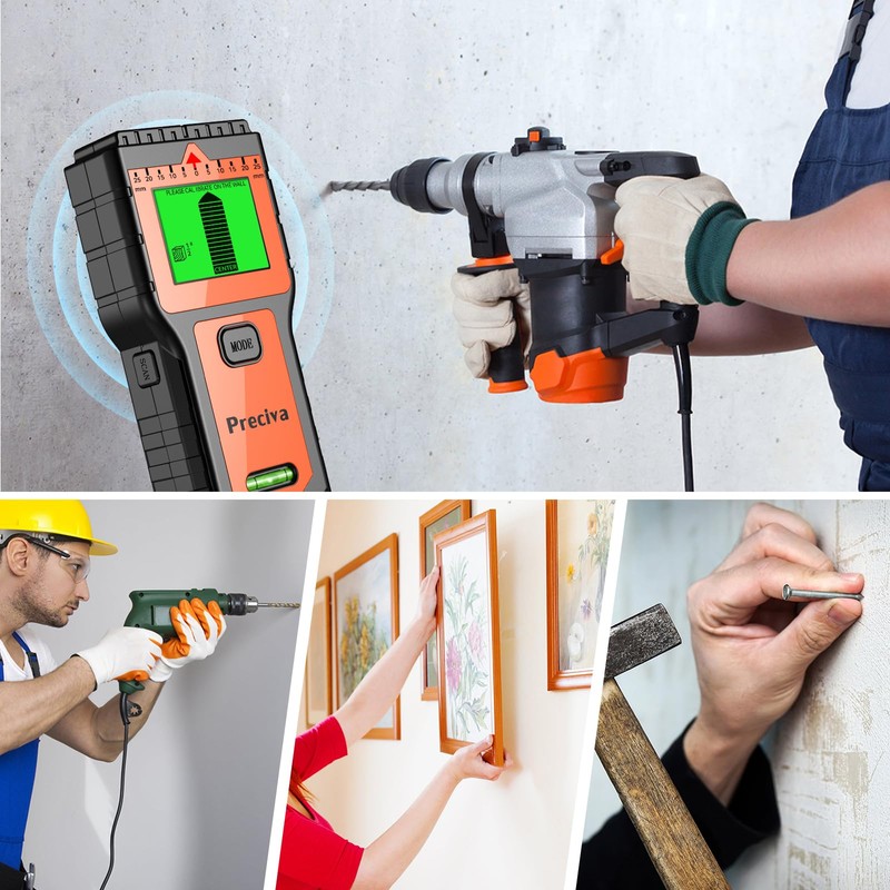 Stud Finder, Preciva Wall Scanner-8 in 1 Multifunctional Wall Detector