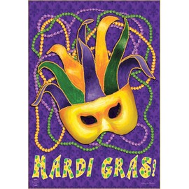 Briarwood Lane Mardi Gras Garden Flag Mask Beads Holiday 12.5" x 18"