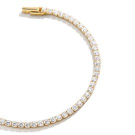 Pearich 14k Gold Filled Tennis Bracelet|3mm Cubic Zirconia Classic Tennis Bracelet|Gold Link Bracelets For Women (Square Tennis Bracelet, 6.75)