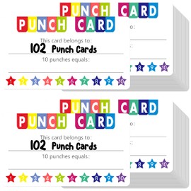 Pack of 102 Star Shaped Reward Cards to Promote Creativity & Skills in Businesses, Classrooms, Behavior of Children, Students, Teachers, 8.8 cm x 5 cm