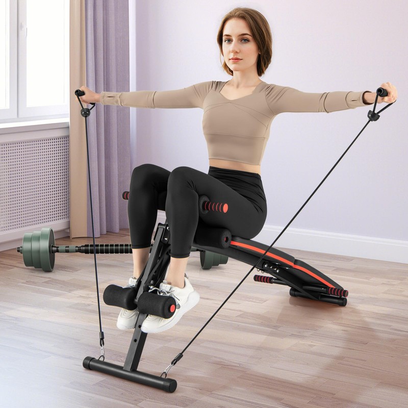 KOTEK Sit Up Bench, Foldable & Adjustable Ab Workout Equipment