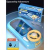 Children's Space Adventure Racing Game Machine with Real Driving Wheel-Blue/Black,