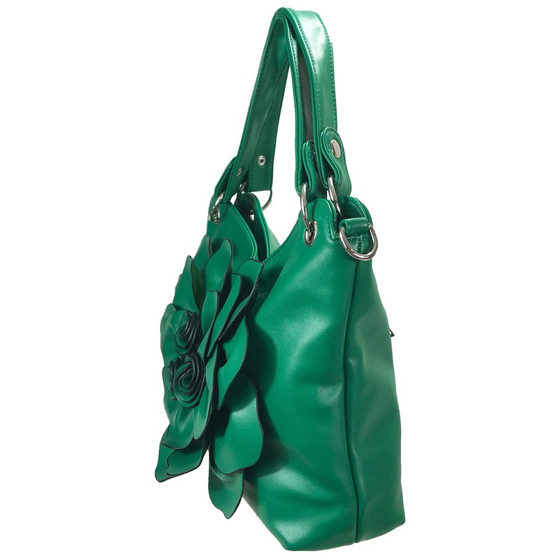 Zzfab Big Flower Purse with Clasp Green