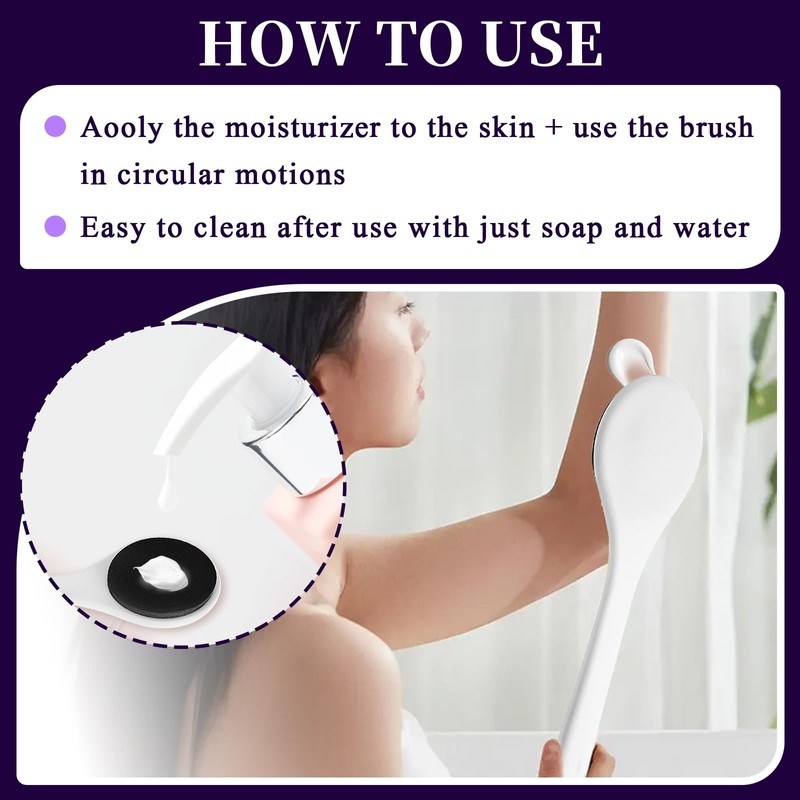 Lotion Applicator for Back - Long Handled Sponge for Easy