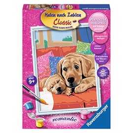 Ravensburger 28272 - Hundeliebe - Malen nach Zahlen mit Glittereffekt, 18 x 24 cm