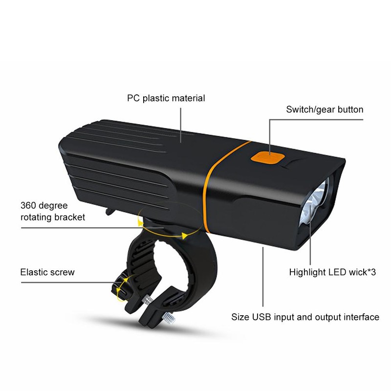 Bike Lights Front and Back Light USB Rechargeable Light for