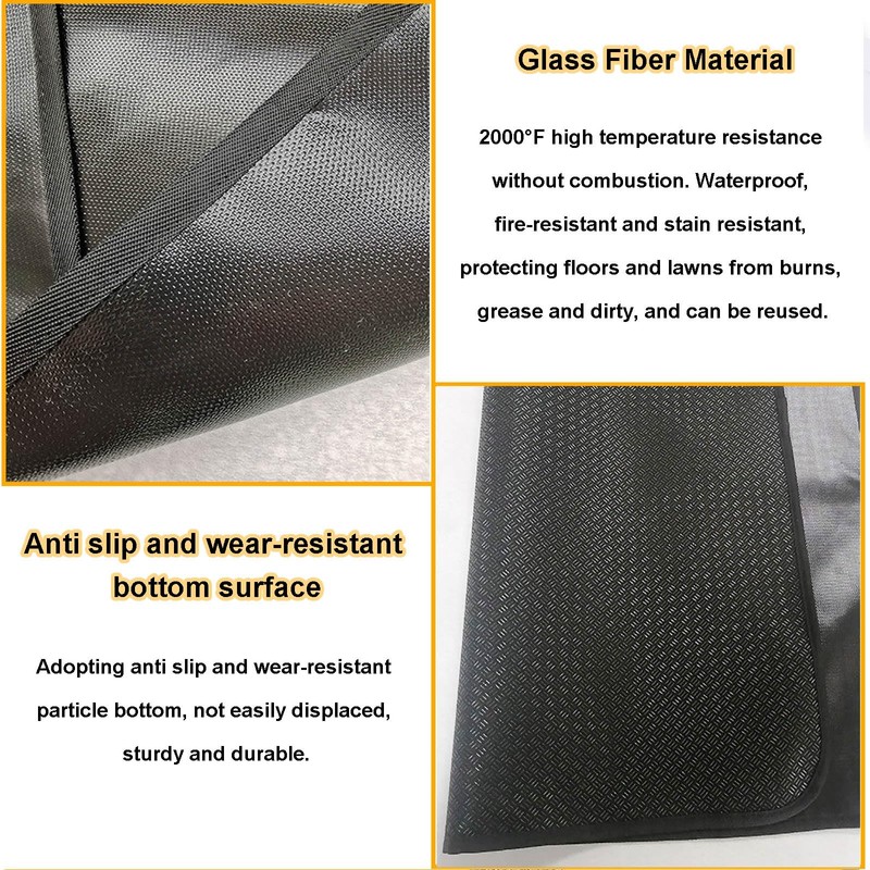 Tirifer Fireproof Fireplace Hearth Mat, Fireplace Hearth Rug, Fire Resistant