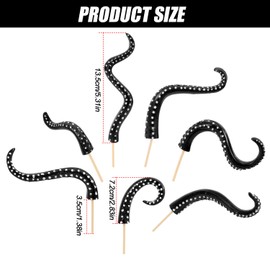 7pcs Octopus Tentacle Plant Stakes, Various Shapes Glow in The Dark Octopus Leg Stakes Evil Decorative Garden Stakes for Potted Plants Indoor Outdoor Decoration (Black)