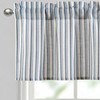 JIUZHEN 52x18 Inch Kitchen Valance - Thick Textured Linen Striped