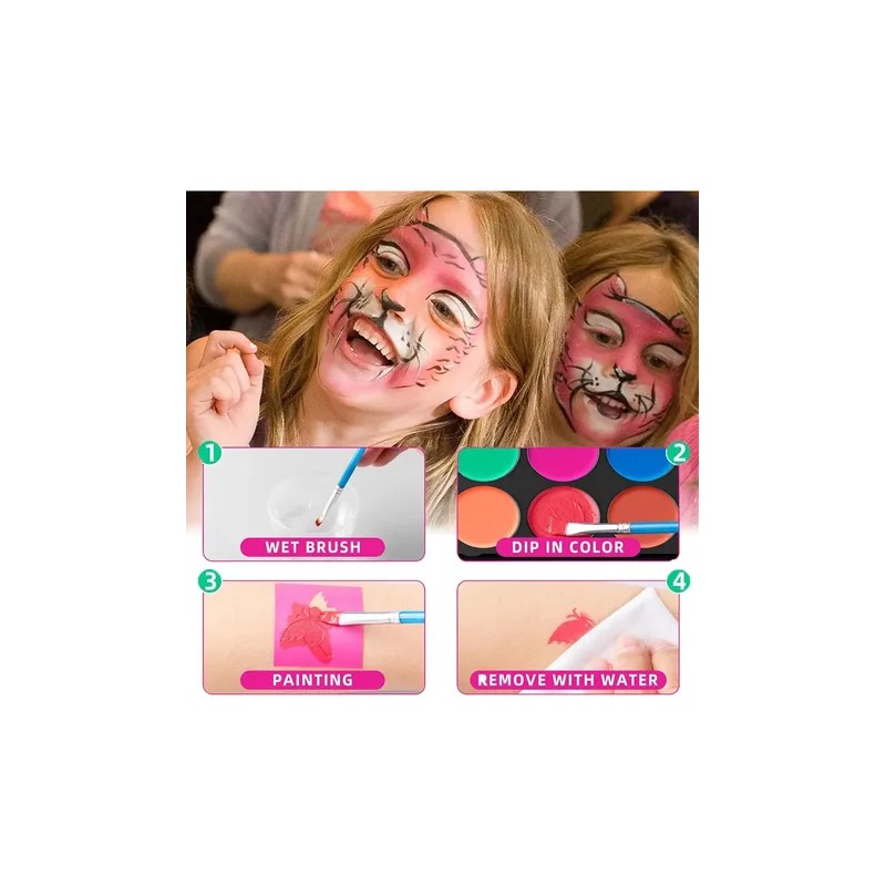 Maquillaje Paletita Duos Base De Agua Arcoiris