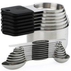 Magnetic Measuring Cups and Spoons Set of 16 Includes 7pcs Stainless Stee Stackable Nesting Magnetic Measuring Cup 9pcs Magnetic Measuring Spoon for Dry and Liquid Ingredients