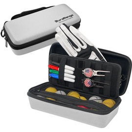 DURARANGE Golf Glove Holder Case with Glove Shaper - Portable Golf Accessories Organizer for Men & Women - Large Capacity for Balls, Tees, Markers - Ideal Gift - Grey