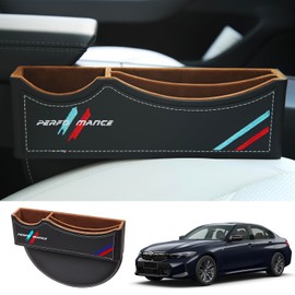 TOPABYTE Car Seat Gap Filler Organizer Leather Storage Box Between Seats Gap Filler Car Essentials Universal Fit Console Stop Things from Dropping, Upgrade and Thicken, 1 Pack