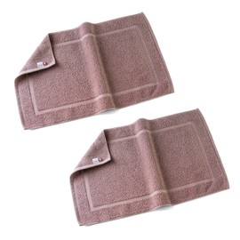 Oruta Bath Mat, Imabari Certified, Hotel Air, Set of 2, Made in Japan, Thick, Washable, Toweling Fabric, Absorbent, Quick Drying, 100% Cotton, Foot Wipe Mat (Ash Purple)