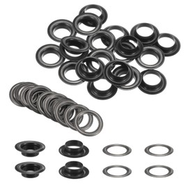 HARFINGTON 20Set Grommets Eyelets with Washers 14mm Copper Metal Eyelets Kit for Fabric Curtain Tarps Leather Belt Shoes Bag DIY, Gunmetal