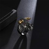 PAURO Men's Stainless Steel Cubic Zirconia Taurus Bull Tribal Biker