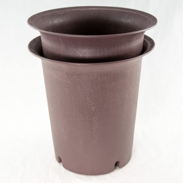 Yubonzai 2 Round Cascade Plastic Tan Color Bonsai Training Pot,