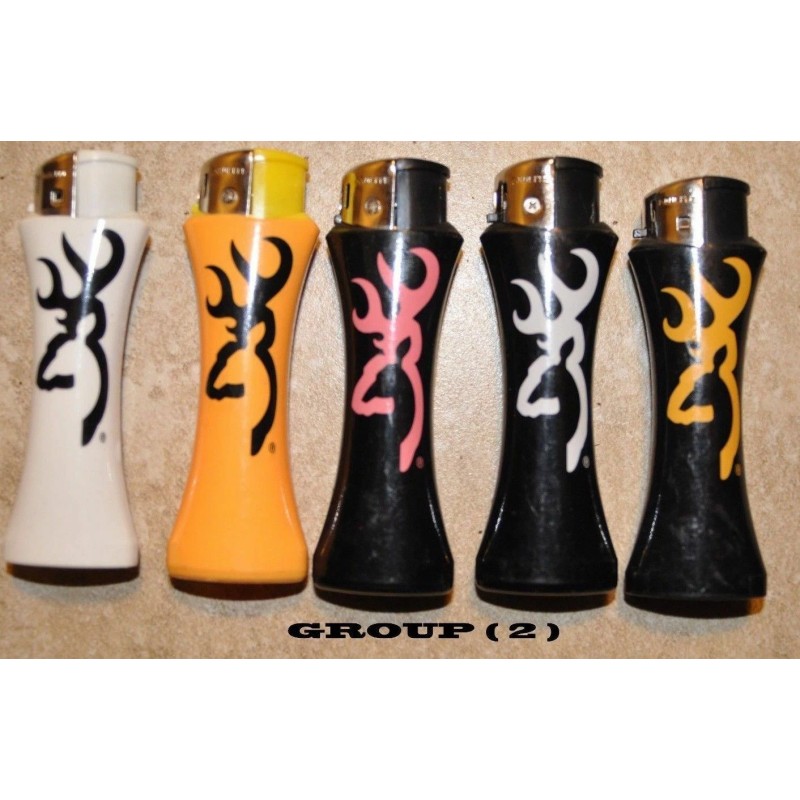 NULITE "BROWNING" 5 X Browning Curve Lighters ELECTRONIC REFILLABLE LIGHTERS