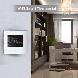 Smart Thermostats,WiFi Smart Thermostat Temperature Controller Weekly Programmable Touch Control/Mobile APP/Voice Control Compatible with Alexa/Google Home, for Electric Floor Heating 16A